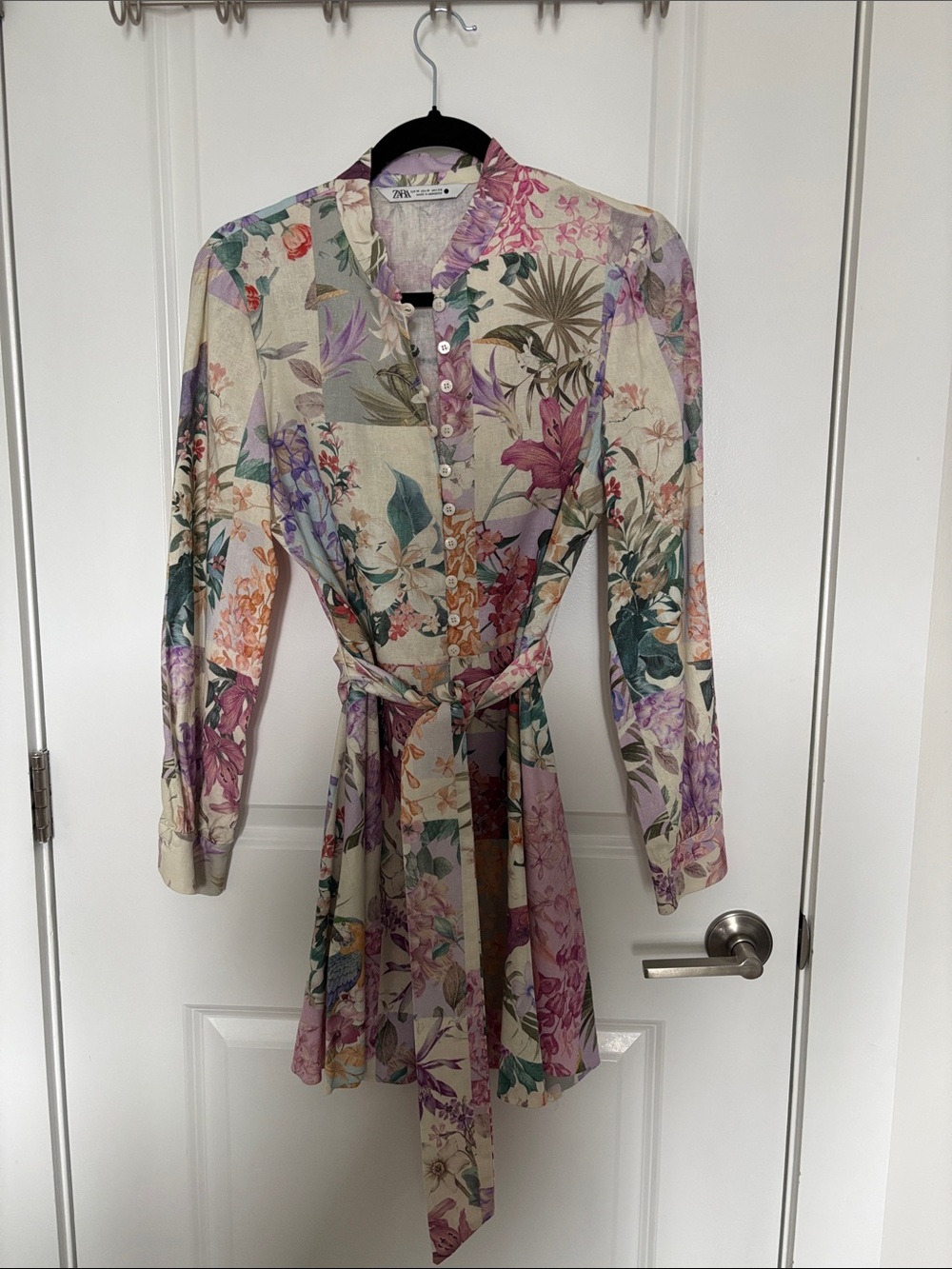 Zara Long Sleeve Floral Mini Dress